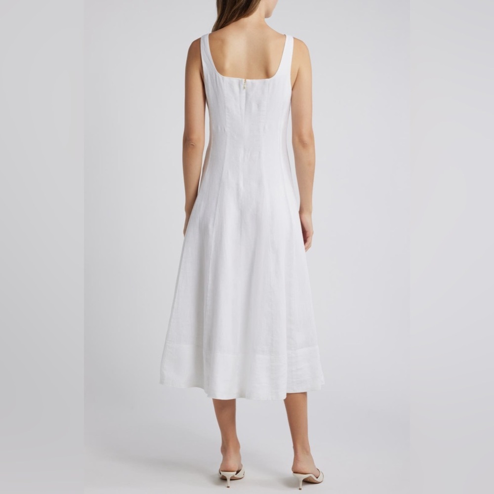 Lilly Pulitzer, calina, White linen midi sundress size 16 EUC - Picture 2 of 10